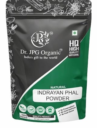 Dr. JPG Organic  Herbals Indrayan Phal Powder Natural/Citrullus Colocynthis 200g / ISO & GMP Certified (Pack Of 1)