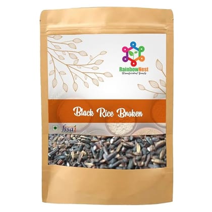 Rainbownest Broken Black Rice 500g | Unpolished | Rich in Fiber & Antioxidants