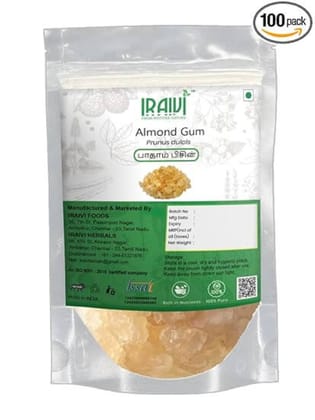 Iraivi Premium Almond Gum Natural Badam Pisin-100 Gram | Pure & Natural by Iraivi Organics