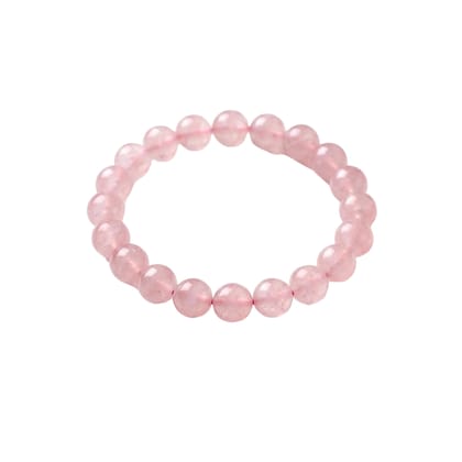 Rose Quartz Bracelet for Women & Men | Natural Healing Crystal Beaded Bracelet for Love, Positivity & Emotional Balance | Stretchable Pink Stone Bracelet I Hotilal Jewellers