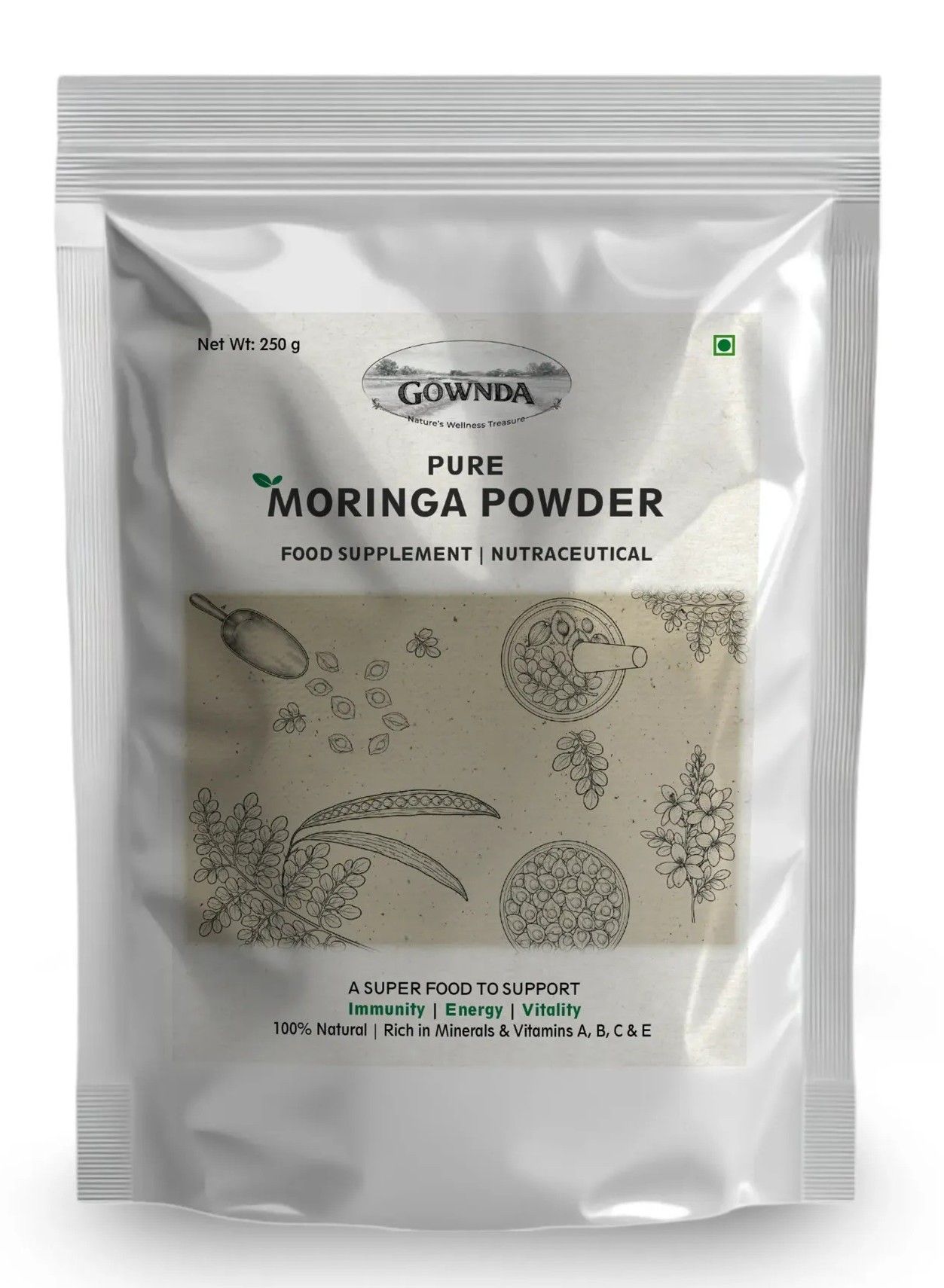 Gownda 100% Natural Moringa Powder 250g