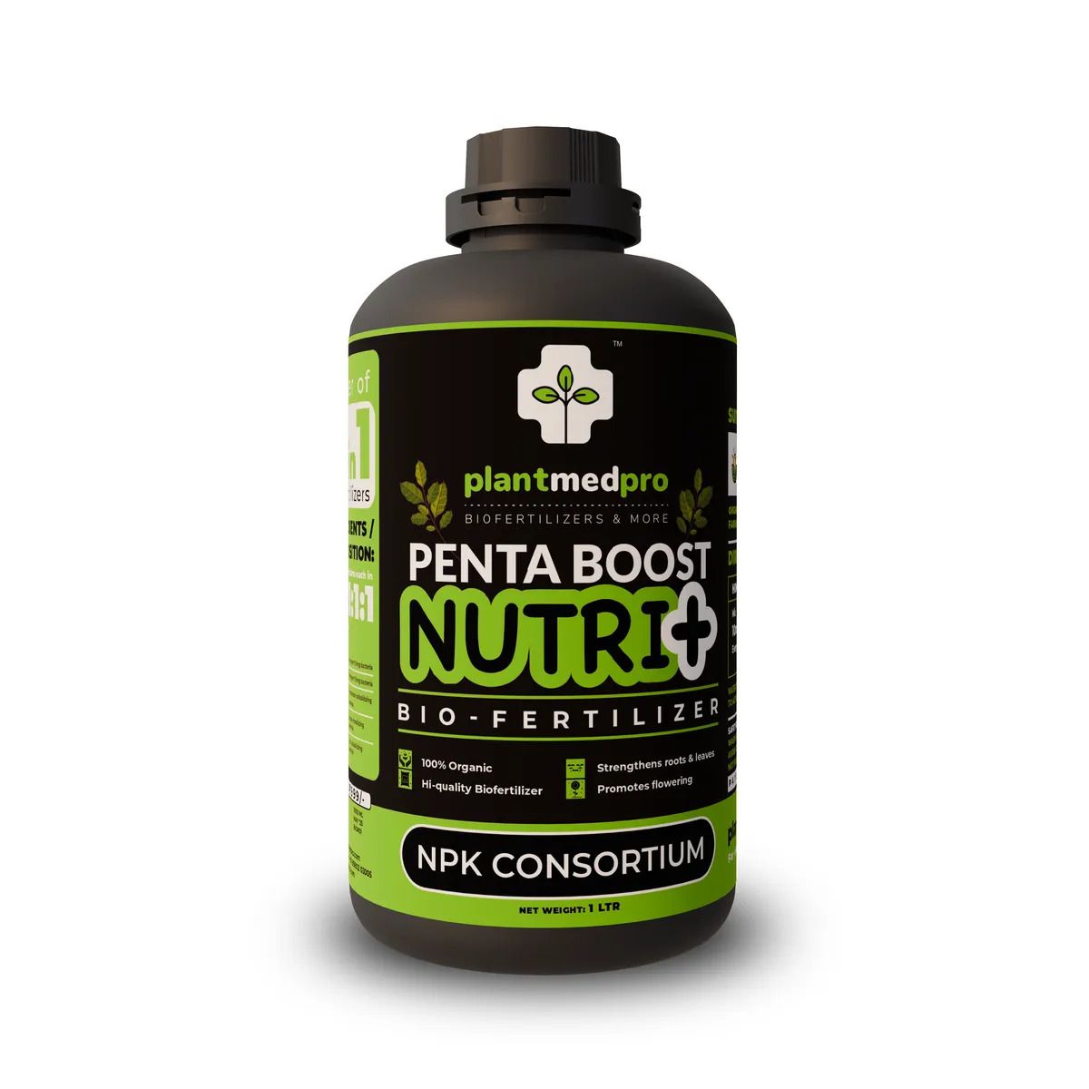 Plantmedpro™ Penta Boost Nutri+ 5-in-1 Biofertilizer - NPK & Zinc Mobilizing Microbes for Complete Plant Nutrition, Growth & Blooms | Organic fertilizer for home garden, pot plants (1 Ltr)