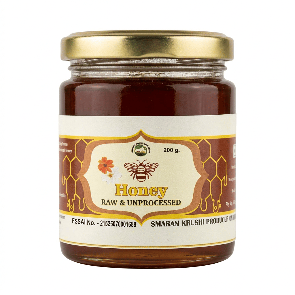 Smaran Krushi Raw Unprocessed Natural Honey 200g - Pure & Organic