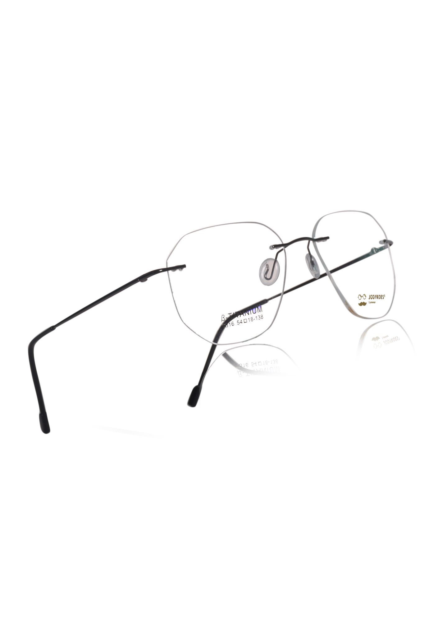 Jodykoes Rimless Spectacle Frame for Men & Women | Frameless Eyeglasses with Lightweight Metal | Adjustable Nose Pads | Office, Professional & Daily Wear