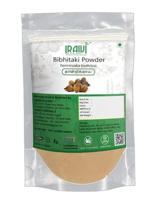 Iraivi Premium Bibhitaki Powder Thandrikkai (Baheda)-100Gram | Pure & Natural by Iraivi Organics