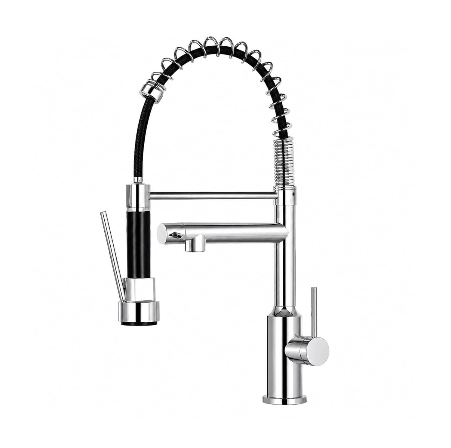 Spring Pull Down Kitchen sink Mixer Faucet SS 360° Hot & Cold Silver
