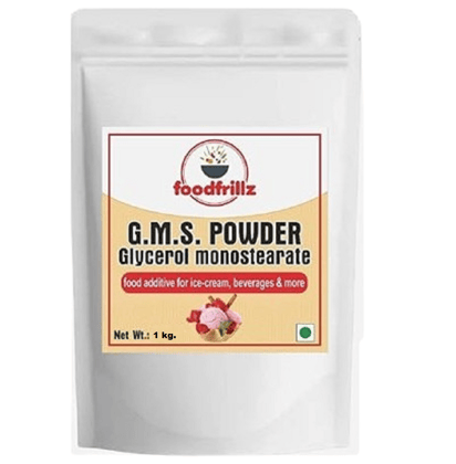 foodfrillz GMS Powder, 1 Kg (Glycerol Monostearate) for Ice Creams | Food Grade | Soft, Smooth and Creamy | Raising Ingredient Powder | Instant Ice Creams