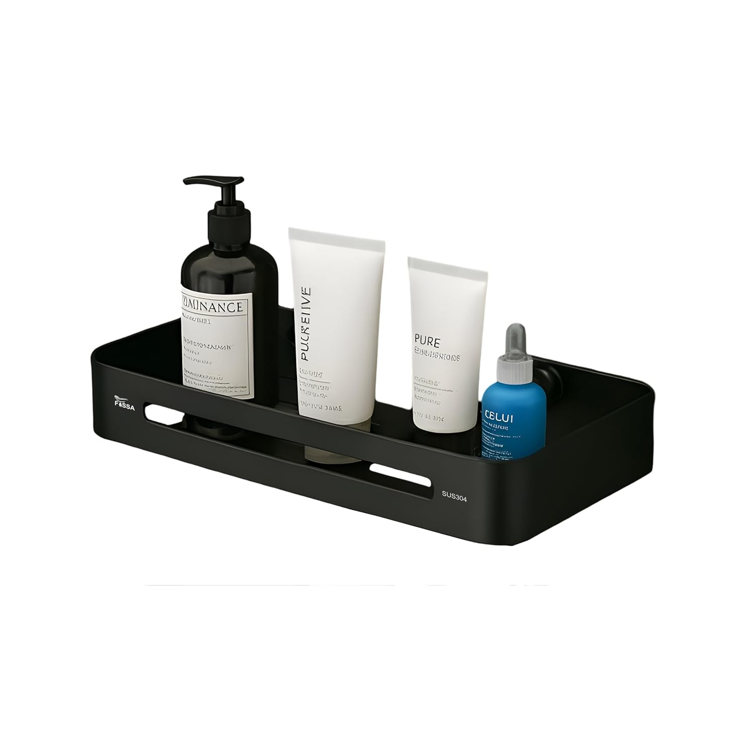 Square Stainless Steel Corner Shelf (Black)