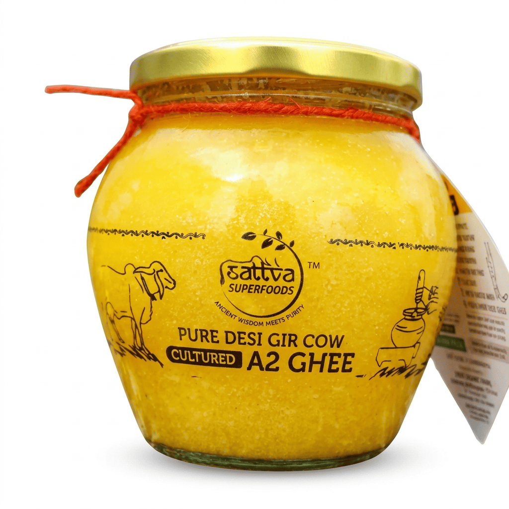 Sattva Superfoods Pure Desi Gir Cow Cultured A2 Ghee
