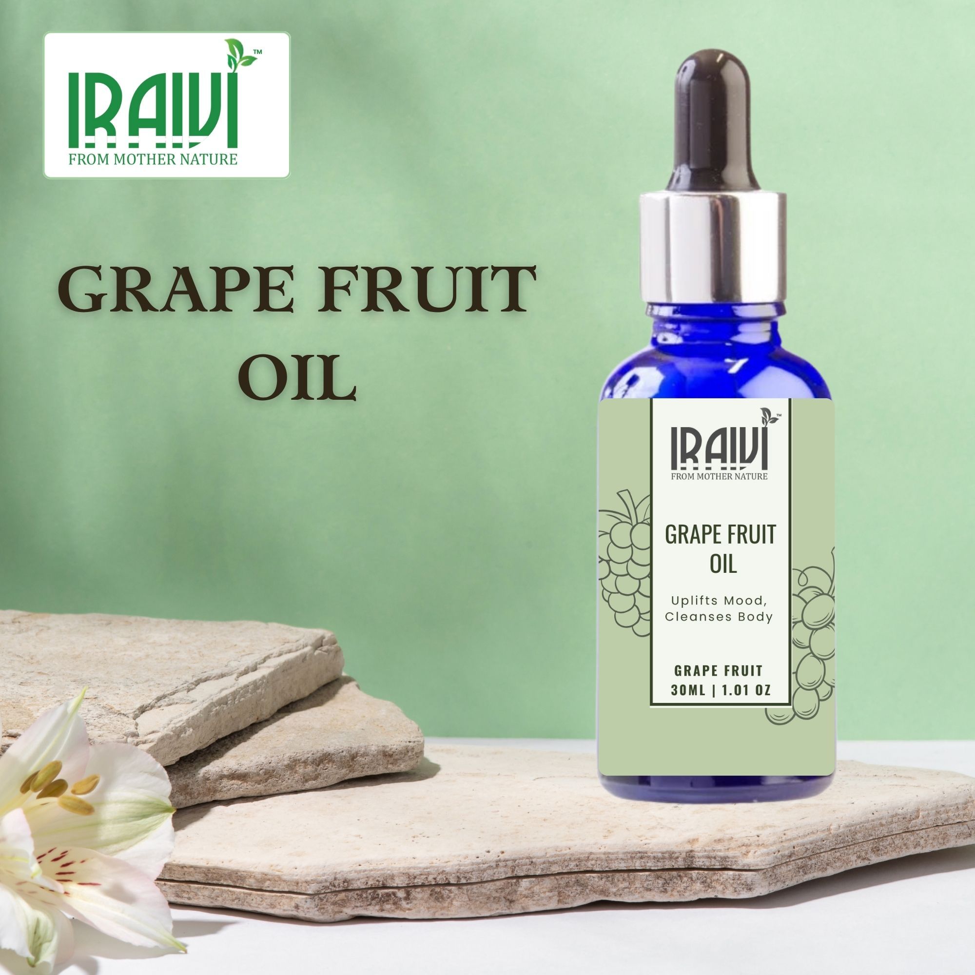 Iraivi Premium Grape Fruit Essential Oil | Pure & Natural by Iraivi Organics