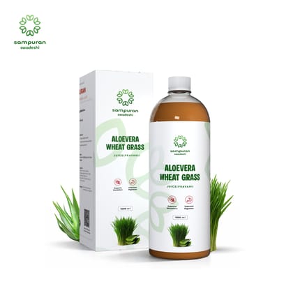 Sampuran Swadeshi Aloe Vera Wheatgrass : Digestive, Immune, & Skin Health, 1L Sampuran Swadeshi Aloe Vera Wheatgrass : Digestive, Immune, & Skin Health, 1L