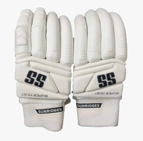 SS Sunridges Super Test Cricket Batting Gloves (White, Pair)