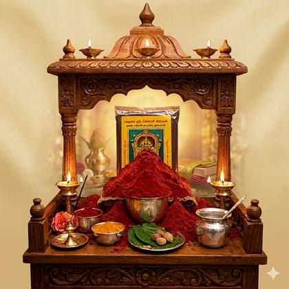 NAAYAGI ® - MADURAI SRI MEENAKSHI - 1 KG, Nayam Thazhampoo Kungumam , traditional Turmeric based.