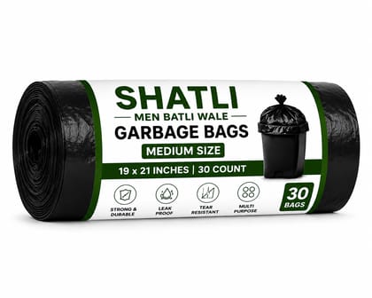 Garbage Bags Medium Size 19 x 21 Inches | 30 Count (30 Bags x 1 Roll) | Black Plastic Trash Bags for Dry & Wet Waste | Strong & Leak-Proof Garbage Bags Medium Size 19 x 21 Inches | 30 Count (30 Bags x 1 Roll) | Black Plastic Trash Bags for Dry & Wet Waste | Strong & Leak-Proof
