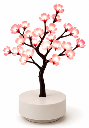 Artificial LED Cherry Blossom Bonsai Tree Lamp with White Base Artificial LED Cherry Blossom Bonsai Tree Lamp with White Base