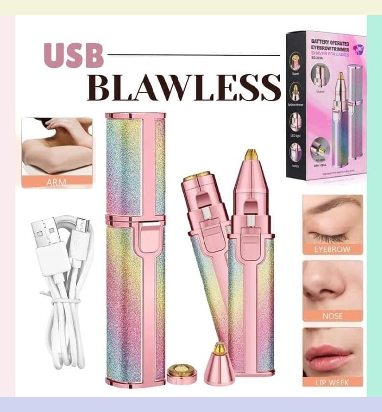 Blawless 2 In 1 Eyebrow Trimmer Runtime 30 Min Body Groomer For Women (Multicolor),