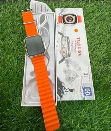 T800 Smart Watch, Touchscreen Display, Fitness Tracker, Compatible with Android, Bluetooth Connectivity (Orange)