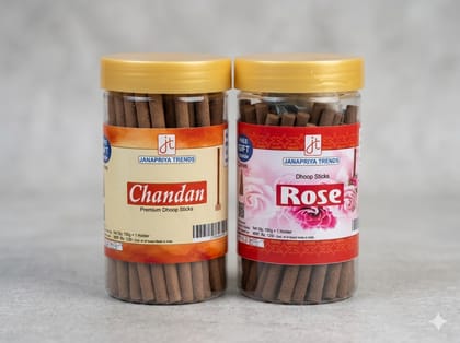 Janapriya Trends Chandan & Rose Dhoop Sticks - Pack of 2 (100g each)
