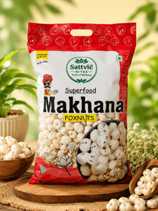 Sattvic Bites 5 Sutta Handpicked Makhana – Healthy & Natural (250gm)