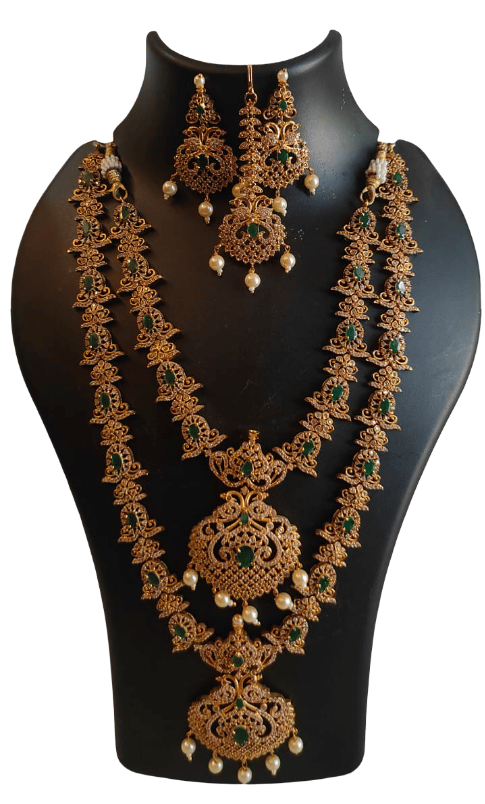 Shining Diva Fashion Traditional Earrings Necklace Jewellery Set for Women