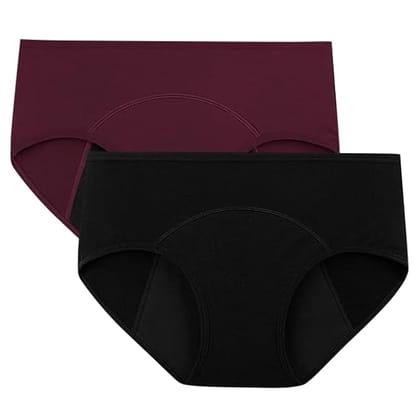 WildFeel Heavy Period Panty Hipster Leak Proof Underwear for Medium to Heavy Flow, Cotton, High Rise, Brief Style, Reusable