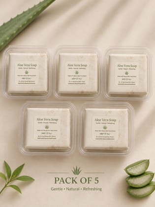 Natural Aloe Vera Soap by Jai Maa Ganga SHG (Pack of 5)