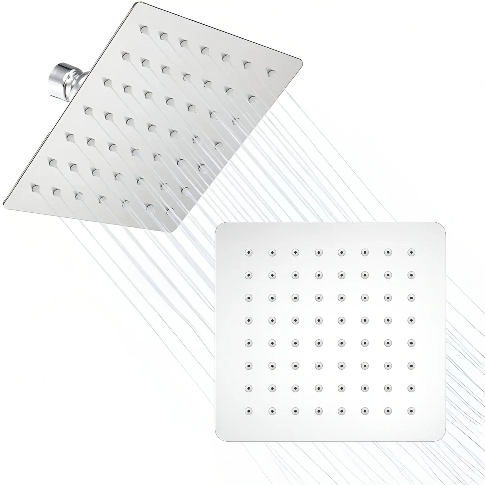 UItra 6x6 Inch Square Rain Overhead Shower – 304 Stainless Steel (Without Arm)