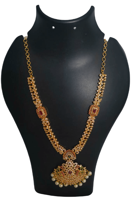 Gold Plated Big Pendant Chain Necklace for Women & Girls