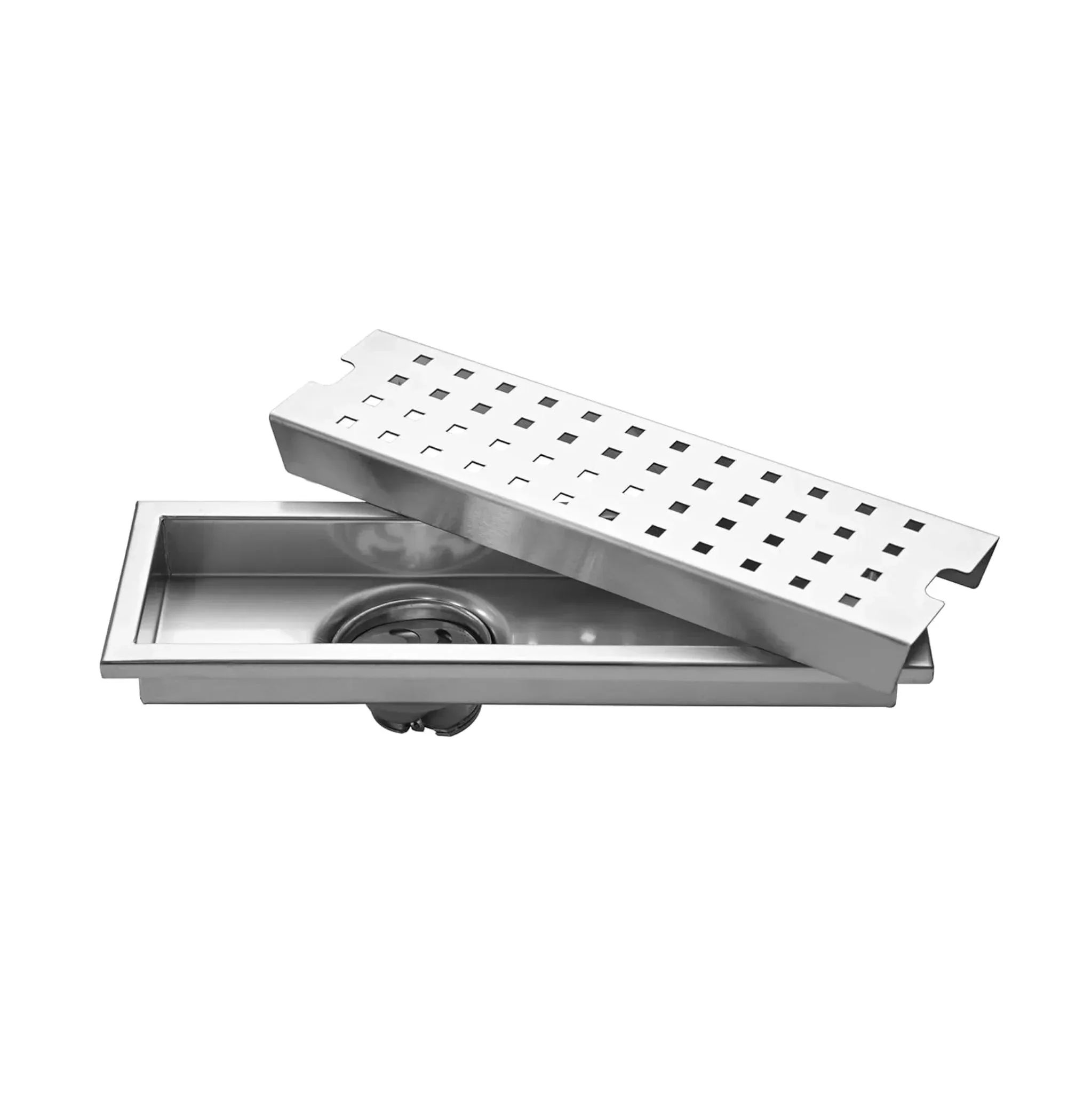 Ultra (12 x 4 Inches) 304 Grade Brushed Shower Drain Channel Floor Drain