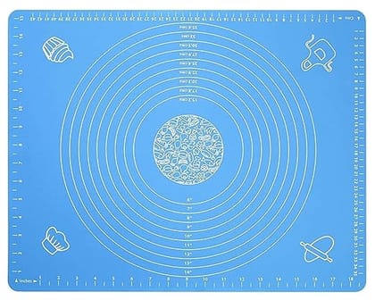 Silicon Roti mat Non-Stick Silicone Reusable Pastry Fondant Dough Roti Chapati Rolling Baking Sheet Mat withh Measurements 50 * 40 cm (Multicolor)
