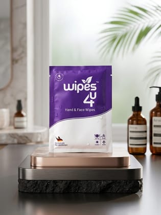 Wipes4u Individually Packed Face and Hand Wet Wipes Lavender ( 100 Wipes)