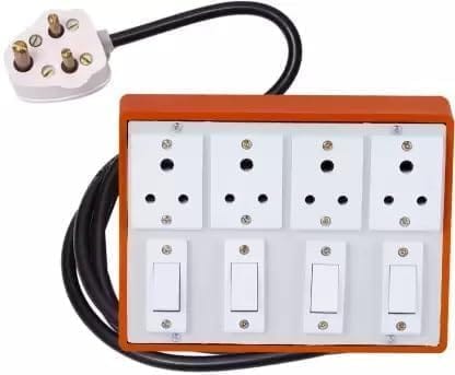 4 Anchor Socket 4 Switch Extension Board | Heavy Duty Copper Wire | 3 Pin Plug | Long Cable 4 Anchor Socket 4 Switch Extension Board | Heavy Duty Copper Wire | 3 Pin Plug | Long Cable