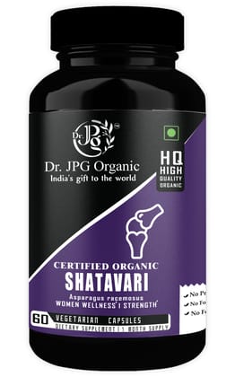 Dr. JPG Organic herbals Shatavari Capsules 500mg 60Veg. Capsules/INDIA ORGANIC Certified (Pack Of 1)