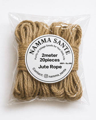 Jute Rope, Natural Jute Rope, Multipurpose Jute Rope, Twisted Jute Rope, Eco-Friendly Jute Rope 2meter 250pieces 3.7kg