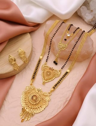 Gold Plated Designer Choker Necklace Set for Women with Earrings | Festive Traditional Jewellery (Set of 5 Pcs)