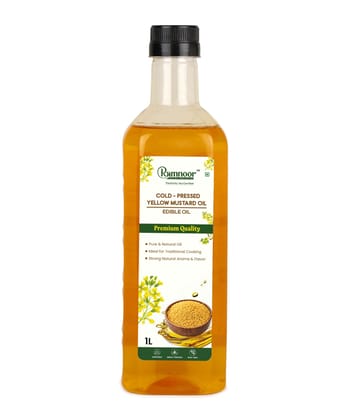 Ramnoor Pure Organic Cold Pressed Yellow Mustard Oil 1L | Kachi Ghani Sarson Tel | Pure & Natural | Strong Aroma Cooking Oil Ramnoor Pure Organic Cold Pressed Yellow Mustard Oil 1L | Kachi Ghani Sarson Tel | Pure & Natural | Strong Aroma Cooking Oil
