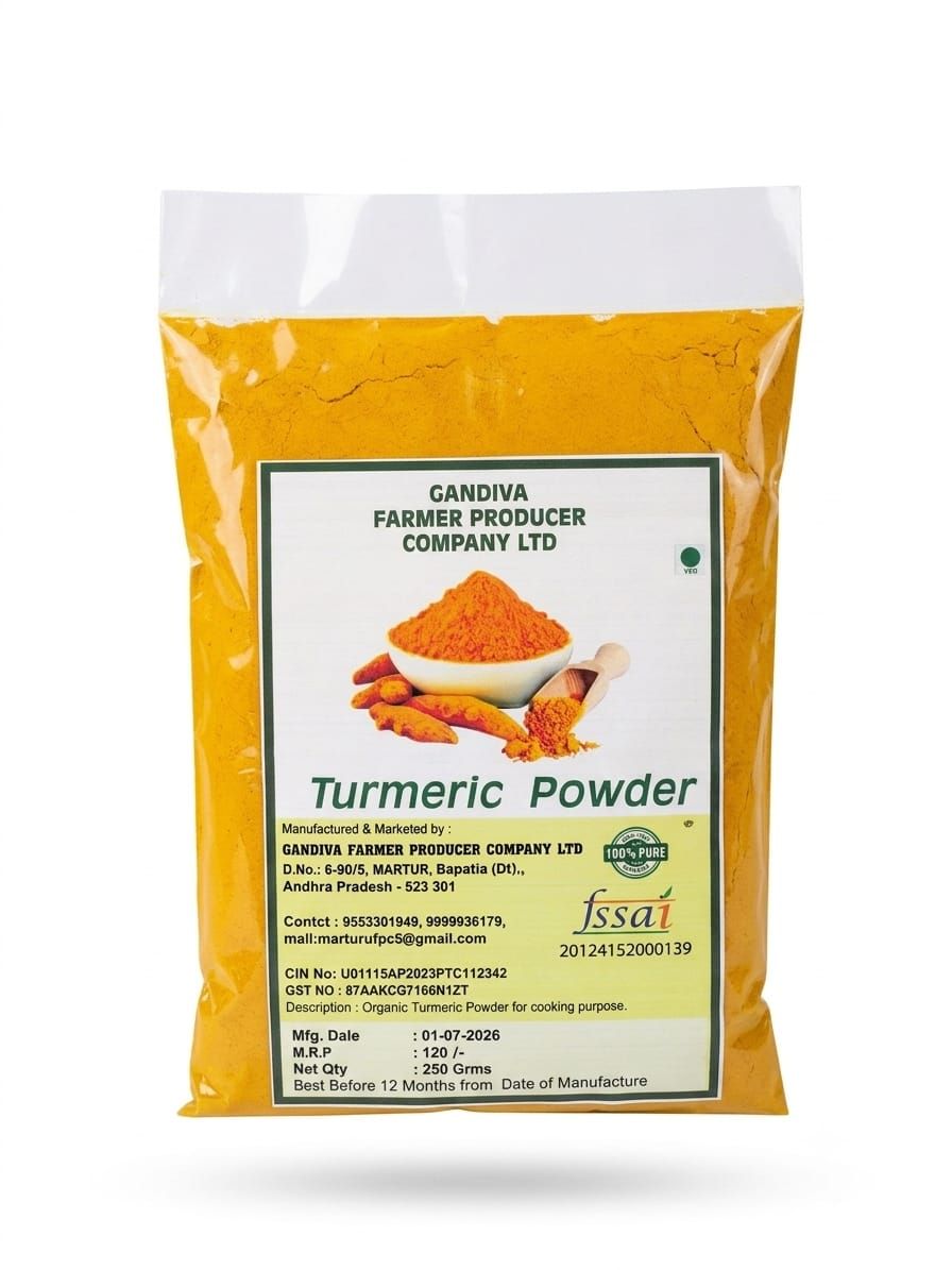 Organic Turmeric Powder 250Grms, 100% Pure and Natural, Gluten-Free, Vegan