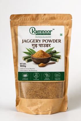 Ramnoor Pure Organic Jaggery Powder | Natural Unrefined Gud Powder | No Chemicals & No Preservatives | 900g Ramnoor Pure Organic Jaggery Powder | Natural Unrefined Gud Powder | No Chemicals & No Preservatives | 900g