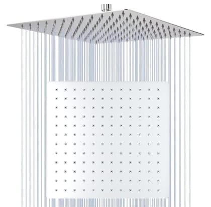 Ultra (12x12 Inches) 304- Grade Stainless Steel Chrome Finish Overhead Shower Without Arm