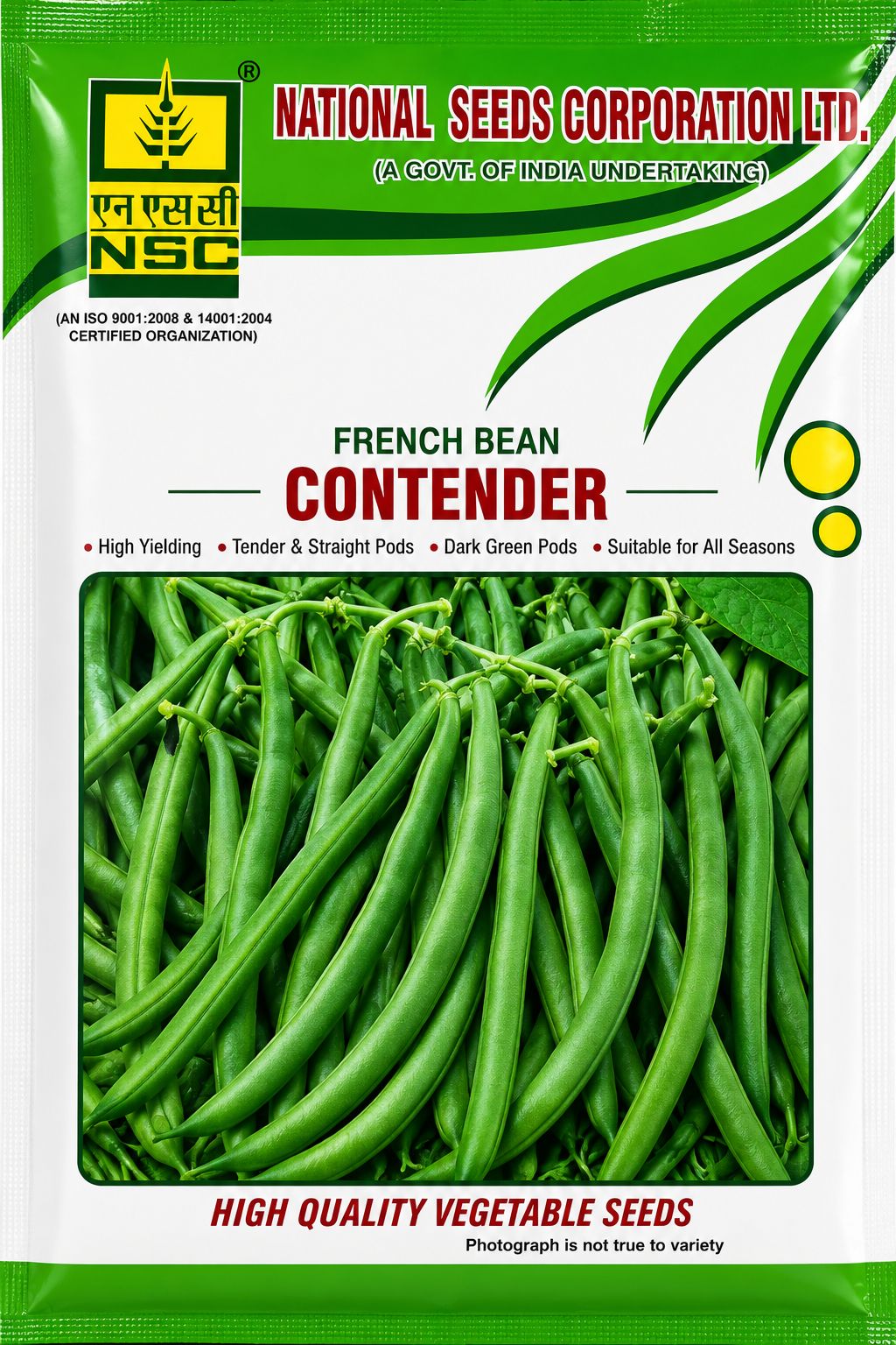 NSC French Bean Contender, 250 Gram Truthfully Labelled Seed Pouch