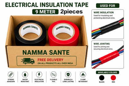 Electrical Insulation Tape, PVC Insulation Tape, Electrical Tape Roll, Wire Insulation Tape, PVC Electrical Tape 1Red+1Black 2pieces Electrical Insulation Tape, PVC Insulation Tape, Electrical Tape Roll, Wire Insulation Tape, PVC Electrical Tape 1Red+1Black 2pieces