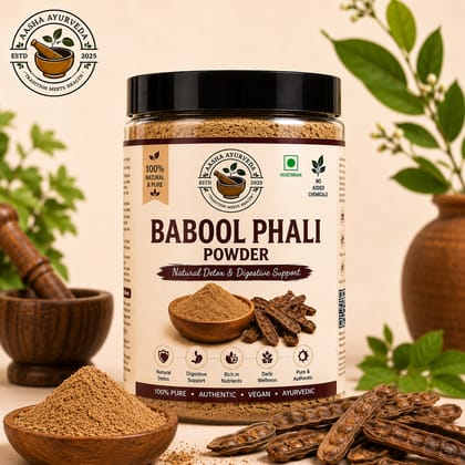 Aasha Ayurveda Babool Phali Powder | 100% Natural Babul Phali Powder | Premium Quality Herbal Powder