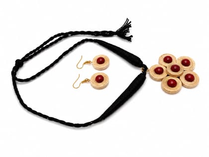 Handmade Bamboo Necklet with Earrings
