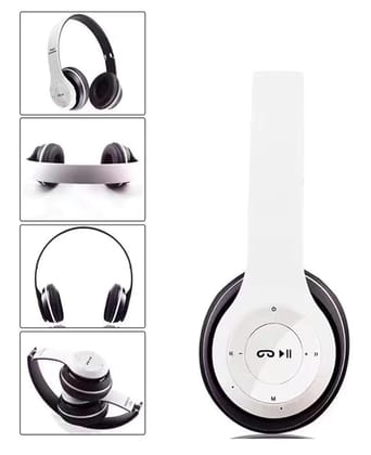 P 47 Wireless Bluetooth Headphones, Over-Ear Headset with Extra Bass, Foldable Design, Soft Memory Protein Earmuff, Bluetooth 5.0, FM Radio, SD Card Support, AUX Input 