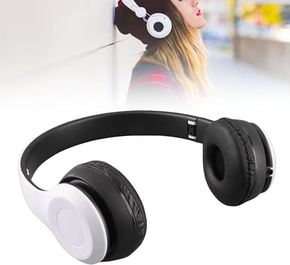 P47 Wireless Bluetooth Headset with Mic | Foldable Over-Ear Headphones | Bluetooth 5.0 | AUX + TF Card + FM Radio | Stereo Bass Sound
