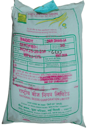 NSC Paddy variety DRR- Dhan-54 Certified Seed 30 kg HDPE bag