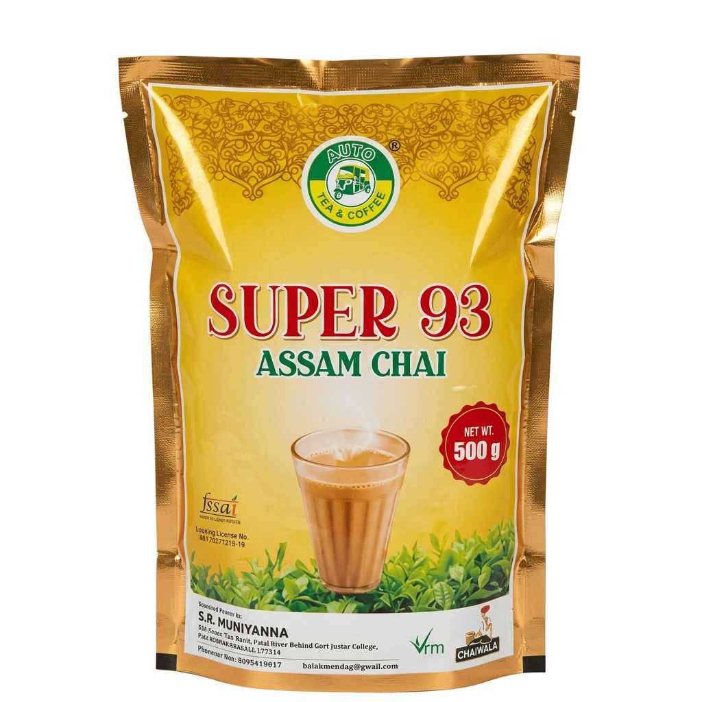VRM Super 93 Assam Tea | Premium Strong DUST Chai (500gm - Pack of 1)
