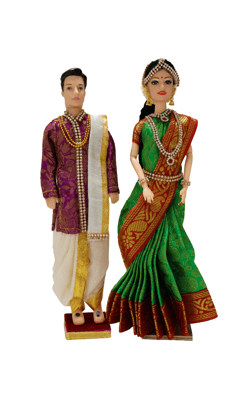 Indian Bridegroom Doll in Purple Brocade Kurta and Dhoti (Groom Style) Indian Bridegroom Doll in Purple Brocade Kurta and Dhoti (Groom Style)
