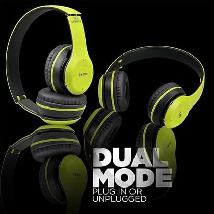P47 Wireless Over Ear Bluetooth Headphones with Mic (Green)