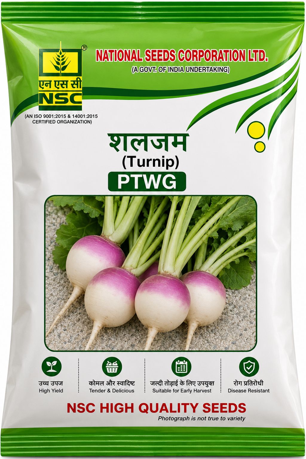 NSC Turnip, PTWG Variety, 100 gram Truthfully Labelled Seed Pouch
